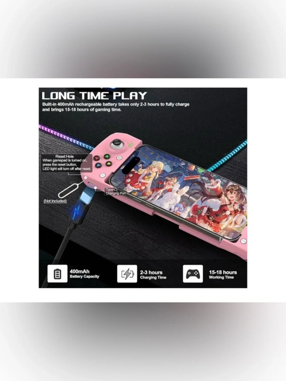 Mobile Game Controller for Samsung Galaxy S23/S22/S21 Ultra, TCL, Tablet, Androi